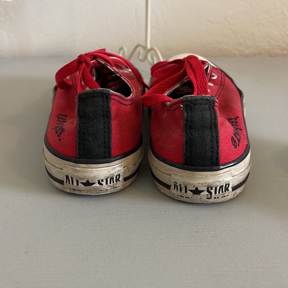 Custom “Band Geek” Red And White Converse (Size 6) - image 5